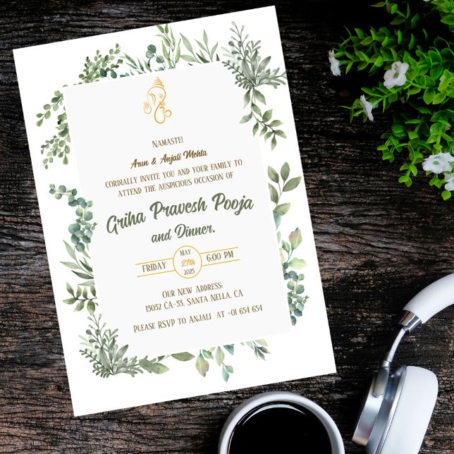 Indian Hindu Housewarming Griha Pravesh Invitation (Creator Uploaded)