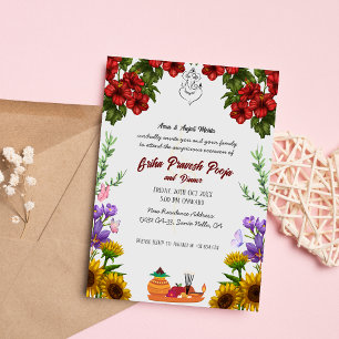 Indian Hindu Housewarming Griha Pravesh Invitation