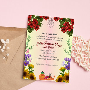 Indian Hindu Housewarming Griha Pravesh Invitation