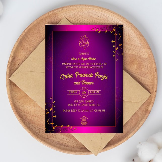 Indian Hindu Housewarming Griha Pravesh Invitation (Creator Uploaded)