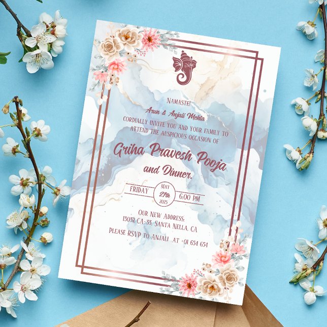 Indian Hindu Housewarming Griha Pravesh Invitation (Creator Uploaded)