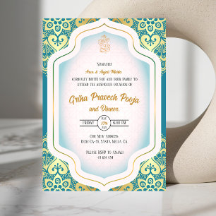 Indian Hindu Housewarming Griha Pravesh Invitation