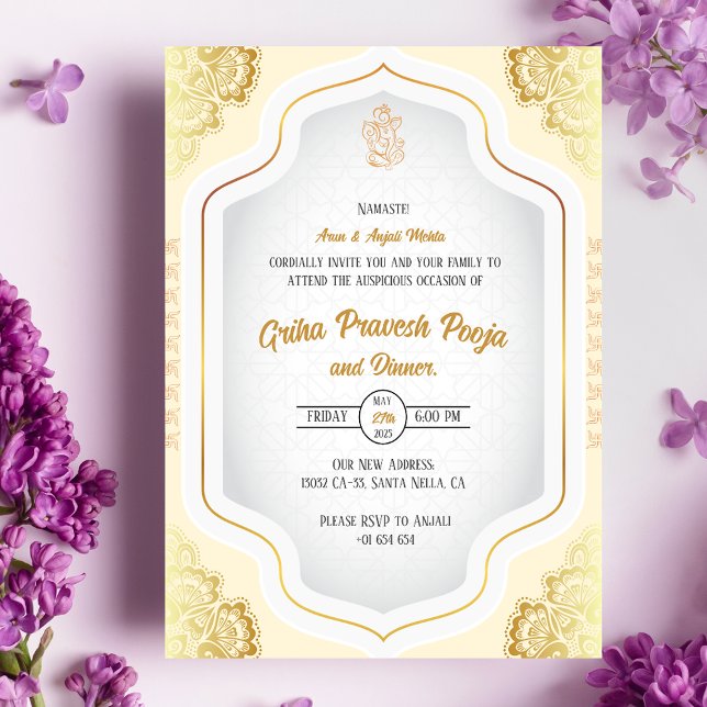 Indian Hindu Housewarming Griha Pravesh Invitation (Creator Uploaded)