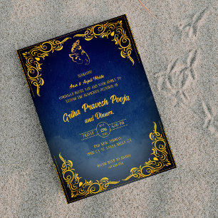 Indian Hindu Housewarming Griha Pravesh Invitation