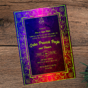 Indian Hindu Housewarming Griha Pravesh Invitation