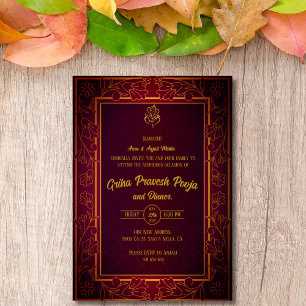 Indian Hindu Housewarming Griha Pravesh Invitation