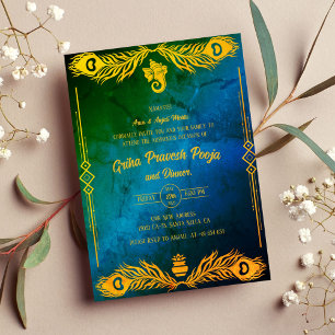Indian Hindu Housewarming Griha Pravesh Invitation
