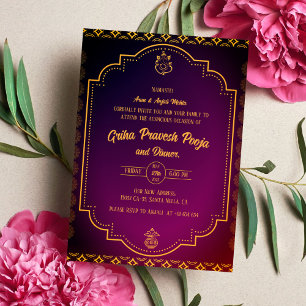 Indian Hindu Housewarming Griha Pravesh Invitation