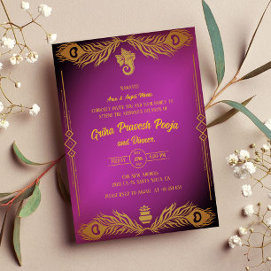 Indian Hindu Housewarming Griha Pravesh Invitation