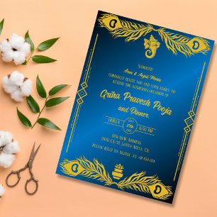 Indian Hindu Housewarming Griha Pravesh Invitation
