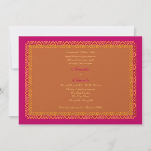 Indian Hindu Muslim Wedding Invitation Mehndi