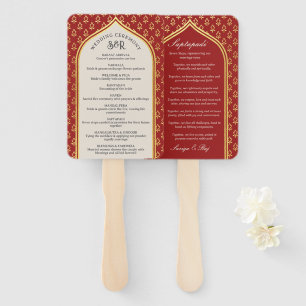 Indian Hindu Saptapadi Wedding Program Fan