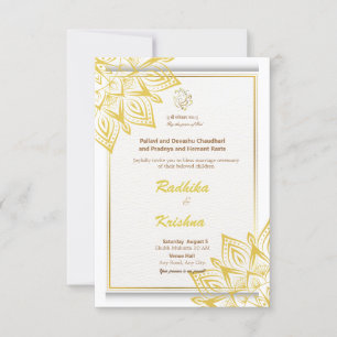 Indian Hindu simple wedding Invitation