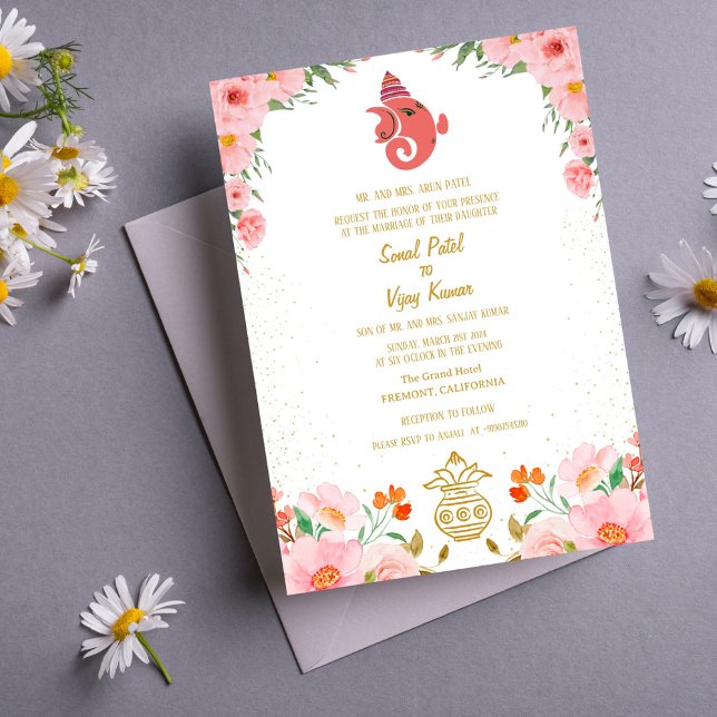 Indian Hindu Wedding Ganesha Invitation (Creator Uploaded)