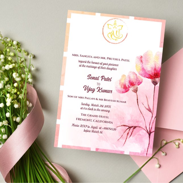 Indian Hindu Wedding Ganesha Invitation (Creator Uploaded)