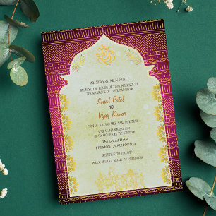 Indian Hindu Wedding Ganesha Invitation