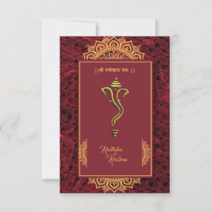 Indian hindu wedding Ganesha invitation