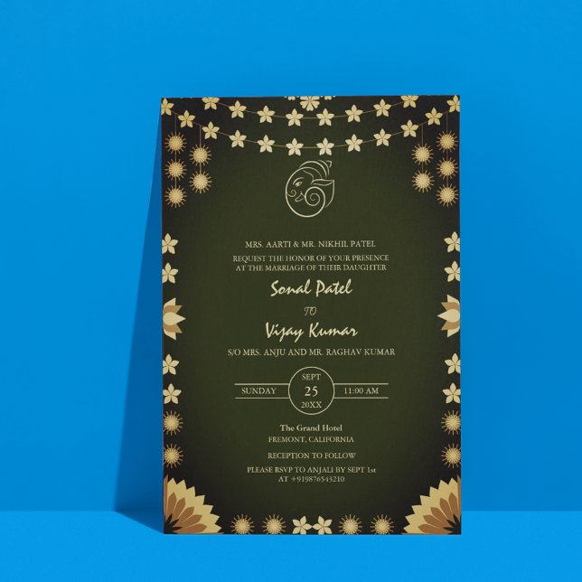 Indian Hindu Wedding Ganesha Logo Invitation (Creator Uploaded)