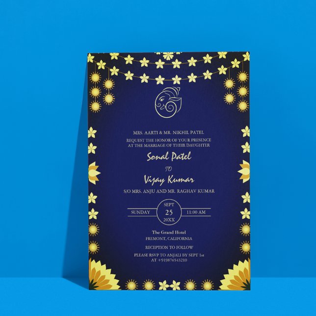 Indian Hindu Wedding Ganesha Logo Invitation (Creator Uploaded)