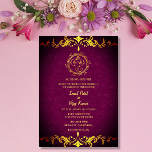 Indian Hindu Wedding Ganesha Royal Golden Invitation