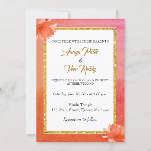 Indian Hindu Wedding Invitation