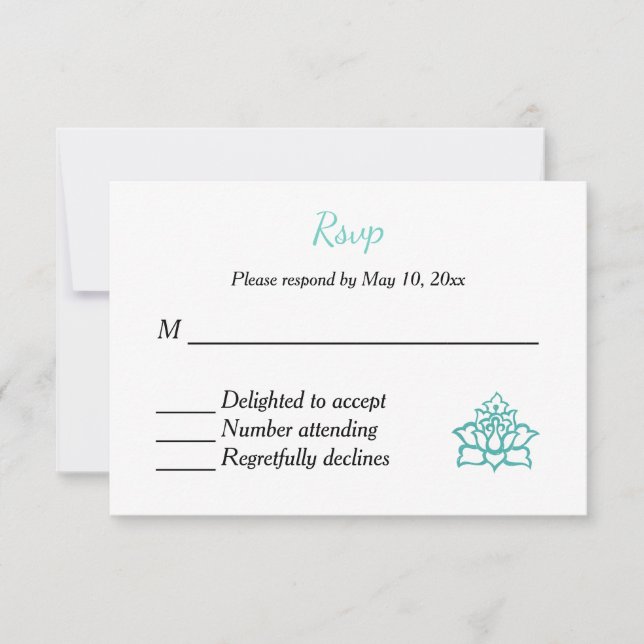 Indian Hindu Wedding Invitation RSVP (Front)