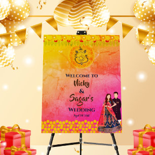 Indian Hindu Wedding Welcome Sign Foam Board