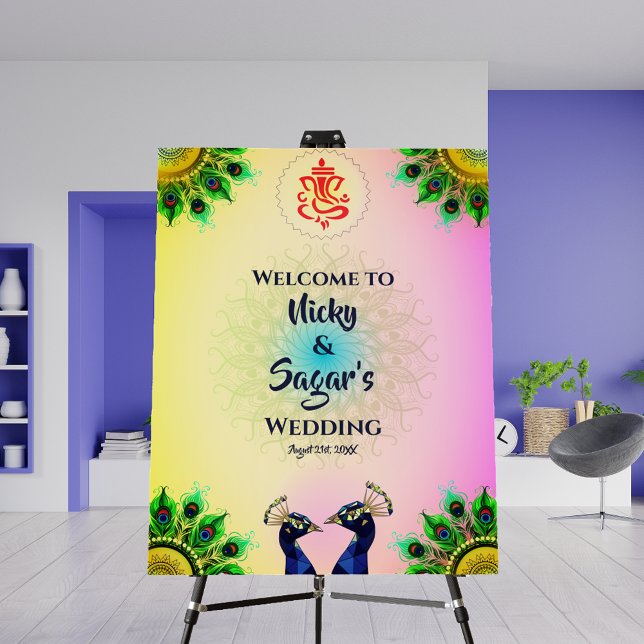 Indian Hindu Wedding Welcome Sign Foam Board (Creator Uploaded)