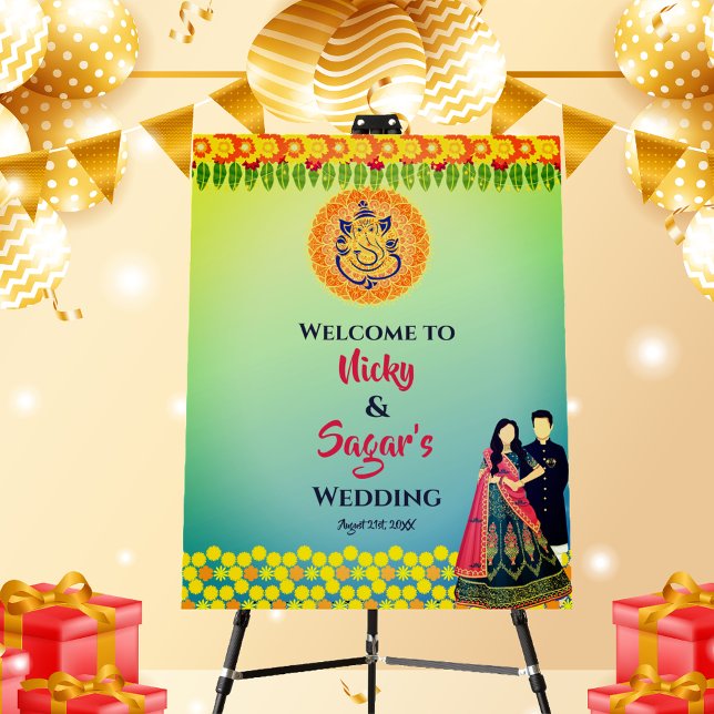 Indian Hindu Wedding Welcome Sign Foam Board (Creator Uploaded)