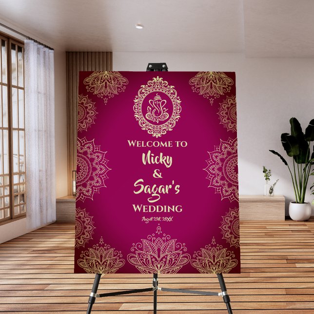 Indian Hindu Wedding Welcome Sign Foam Board (Creator Uploaded)