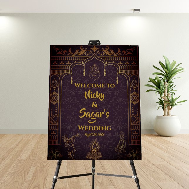 Indian Hindu Wedding Welcome Sign Foam Board (Creator Uploaded)