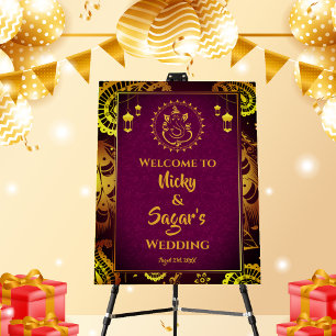 Indian Hindu Wedding Welcome Sign Foam Board