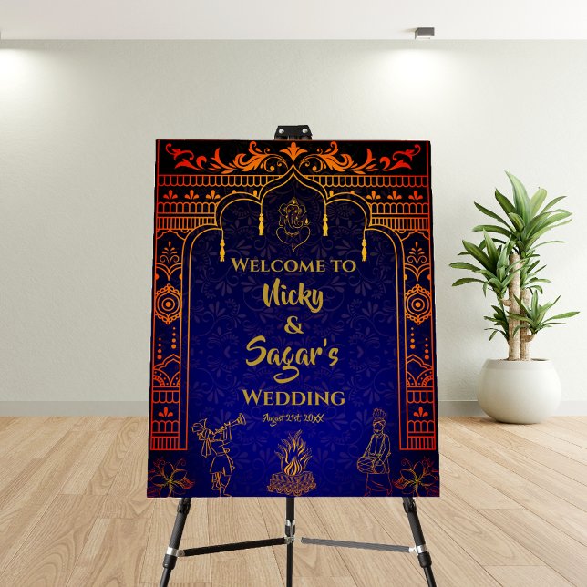 Indian Hindu Wedding Welcome Sign Foam Board (Creator Uploaded)