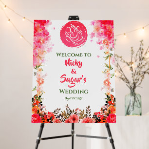 Indian Hindu Wedding Welcome Sign Foam Board