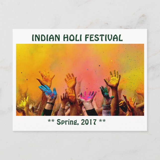 INDIAN HOLI FESTIVAL POSTCARD (Front)