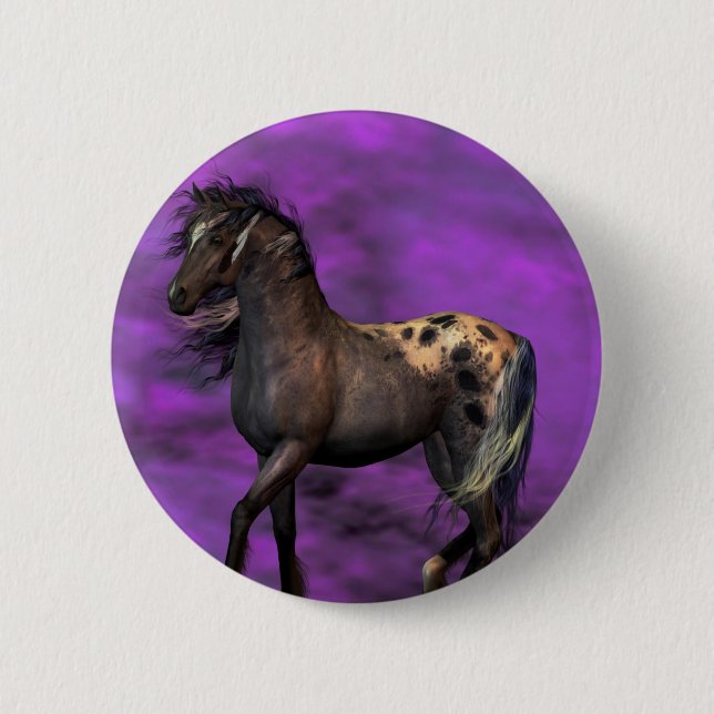 Indian Horse Pinback Button (Front)