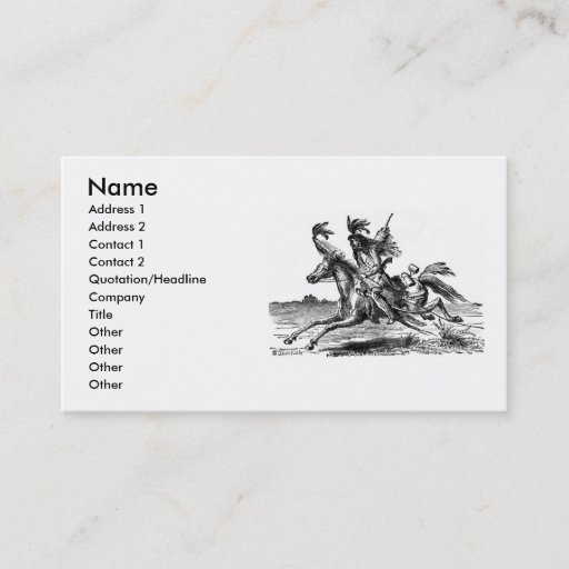 Customizable Indian Horseback Business Card