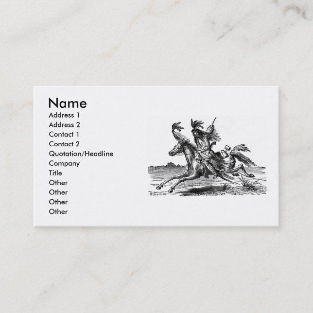 Indian Horseback Business Card (Front)