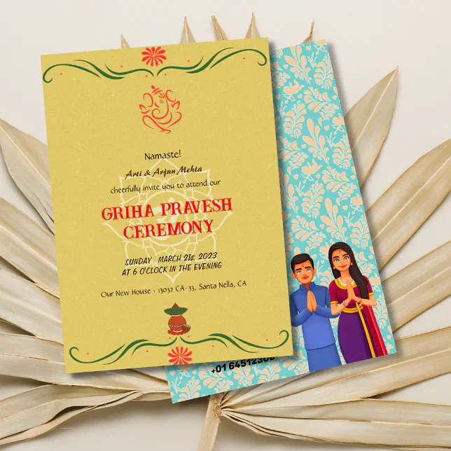 Indian House Warming Griha Pravesh Invitation | Zazzle