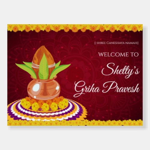 Indian House warming welcome poster