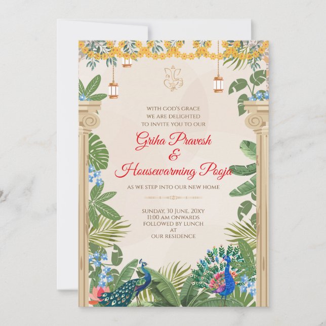 Indian Housewarming invite Gruhapravesam invite (Front)