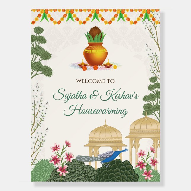 Indian Housewarming poster Gruhapravesam sign (Front)