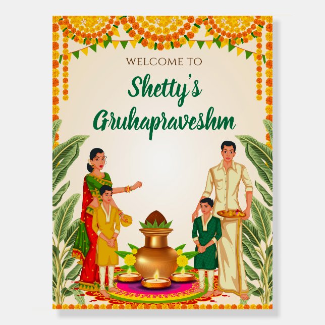 Indian Housewarming sign & Grihapravesh poster (Front)