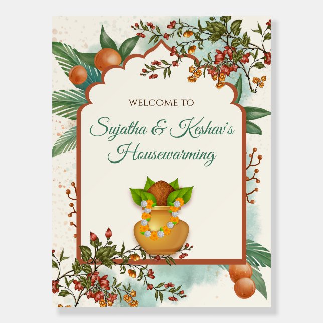 Indian Housewarming welcome poster Gruhapravesam (Front)