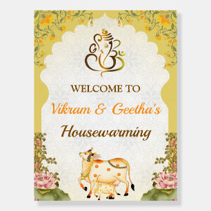 Indian Housewarming Welcome Sign