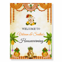 Indian Housewarming Welcome Sign, Gruha Pravesh