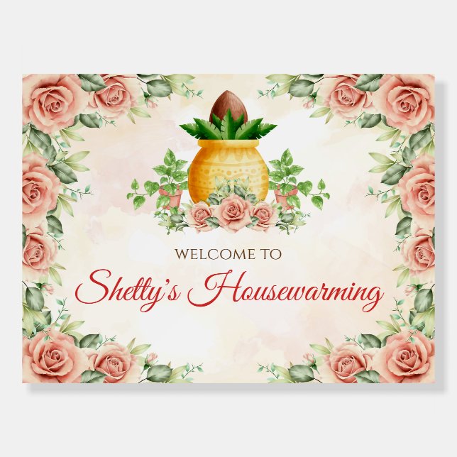 Indian Housewarming welcome sign Gruhapravesam (Front)