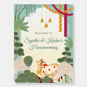 Indian Housewarming welcome sign Gruhapravesam