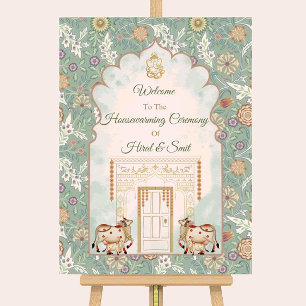 Indian Housewarming Welcome Sign Vastu Puja Griha 