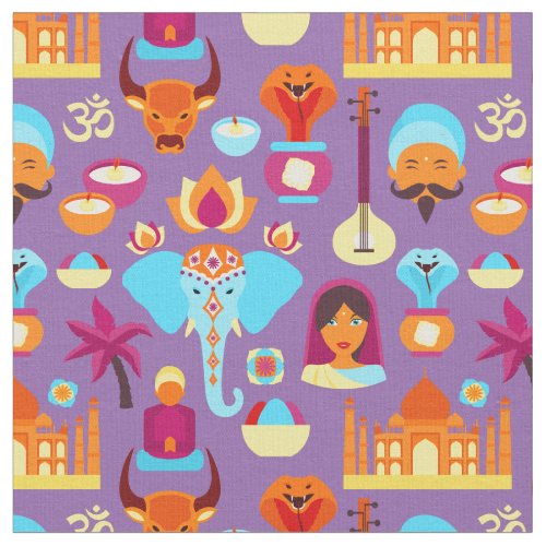 Indian Icon Pattern Fabric